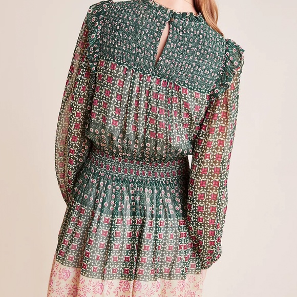 Anthropologie Rhiannon Floral Mini Dress size XS Anthropologie Women Boho Style - Picture 2 of 8